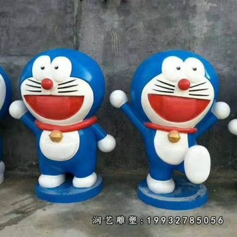 小区玻璃钢哆啦A梦卡通雕塑