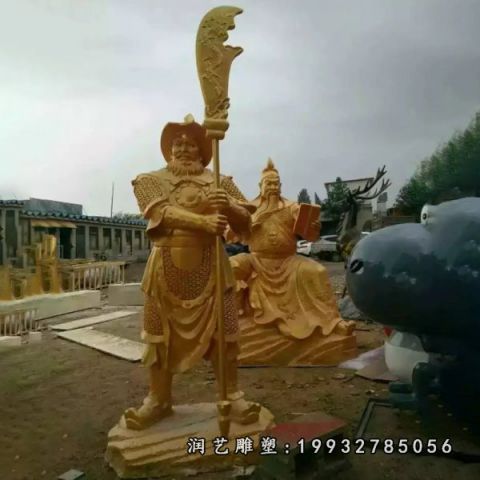 商业街关公人物铜雕