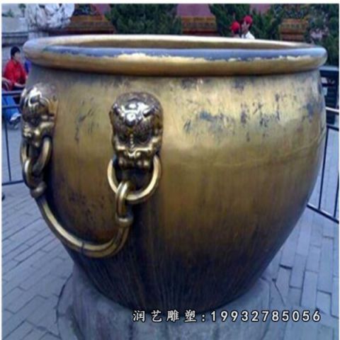 学校景观水缸铜雕