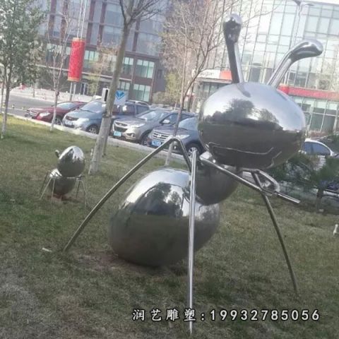 商场不锈钢蚂蚁动物雕塑