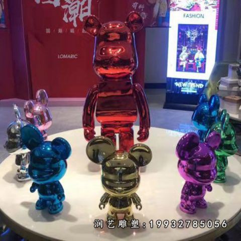 校园不锈钢动物熊雕塑