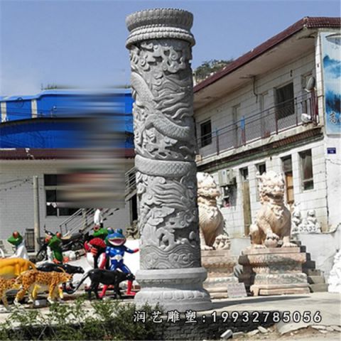 广场景观龙柱石雕