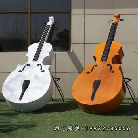 城市玻璃钢大提琴雕塑