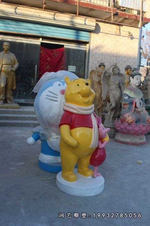 企业玻璃钢小熊维尼雕塑