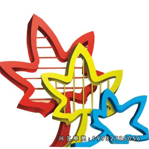 企业不锈钢树叶雕塑