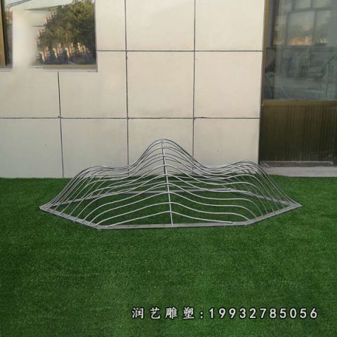 商场不锈钢假山雕塑