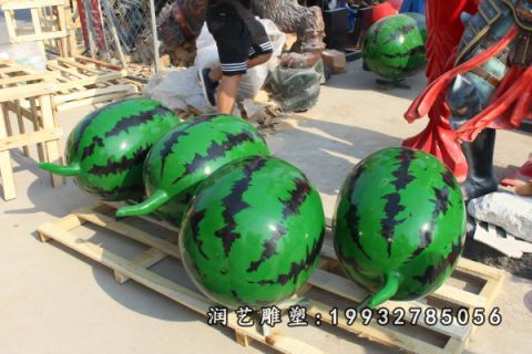 公司玻璃钢西瓜雕塑