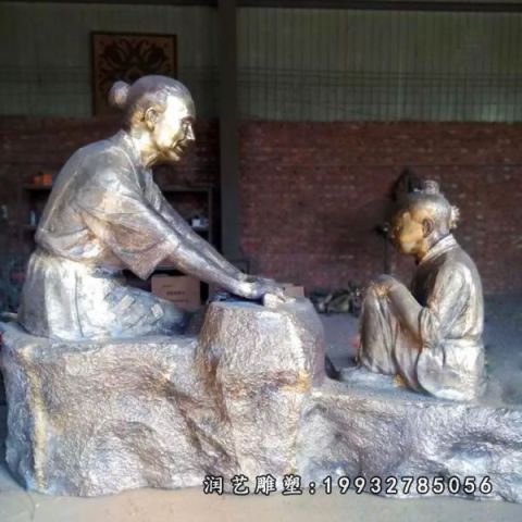 公园人物母子铜雕