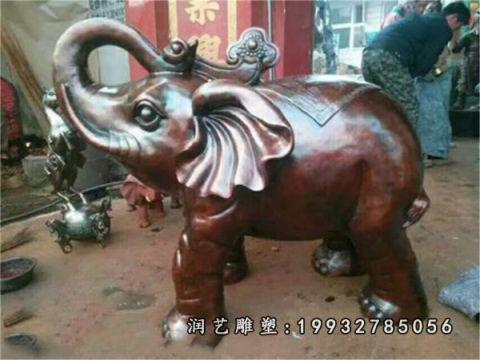 公园动物大象铜雕