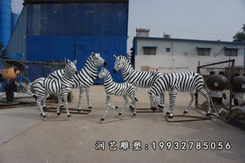 校园玻璃钢斑马动物雕塑