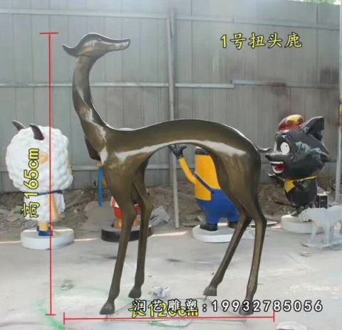 公园动物鹿铜雕