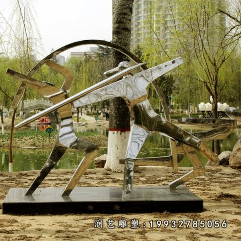 校园不锈钢标枪人物雕塑