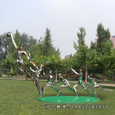城市不锈钢打篮球雕塑