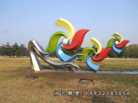 公寓不锈钢风车雕塑