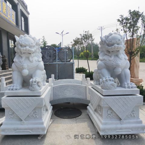 企业石雕狮子动物雕塑