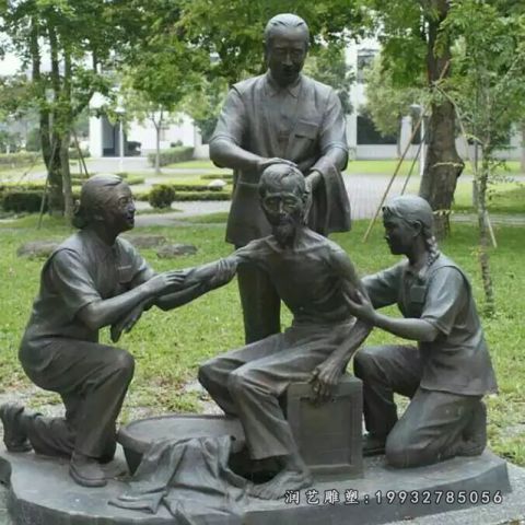 企业孝顺人物铜雕