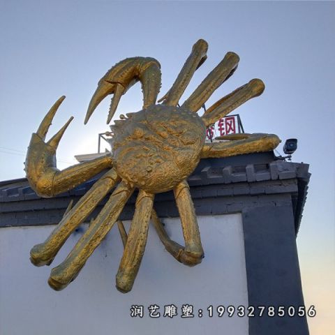 城市不锈钢螃蟹动物雕塑