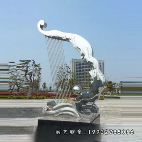 公寓不锈钢竖琴雕塑