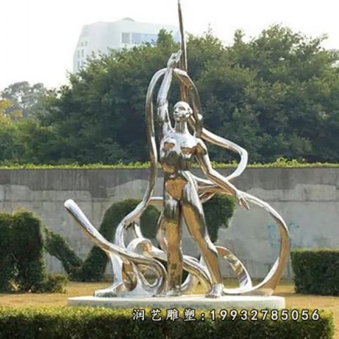 公园不锈钢体操雕塑