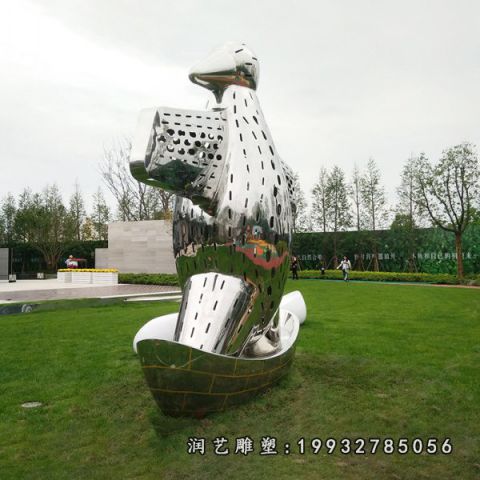 园林不锈钢企鹅雕塑