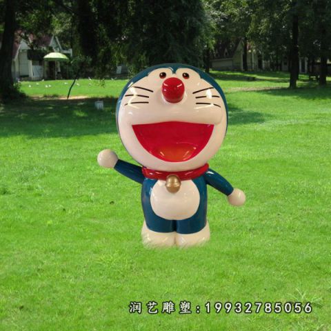 步行街玻璃钢哆啦A梦雕塑