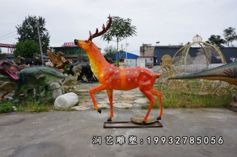 商场玻璃钢梅花鹿雕塑