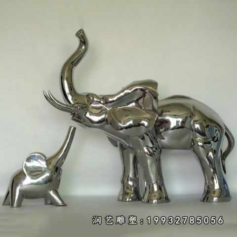 企业不锈钢动物大象雕塑