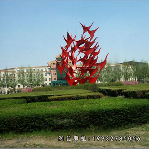 街道不锈钢大雁雕塑