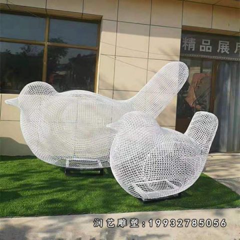 企业不锈钢动物鸟雕塑