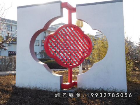 学校不锈钢中国结雕塑