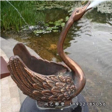 公寓天鹅动物铜雕