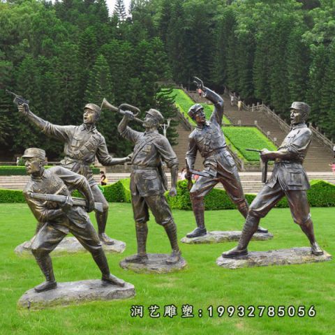 公司红军人物铜雕