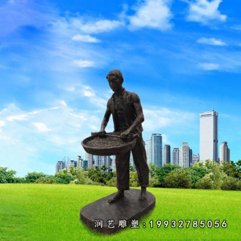 学校茶文化人物铜雕
