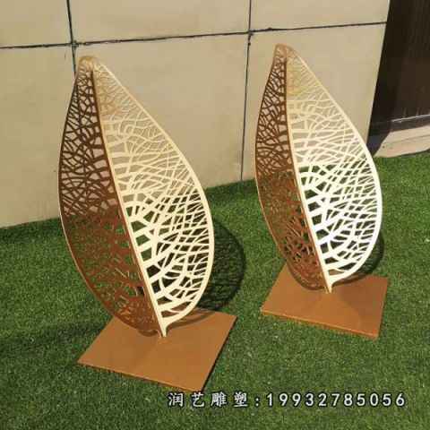 公园不锈钢景观树叶雕塑