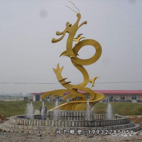 企业不锈钢动物龙雕塑