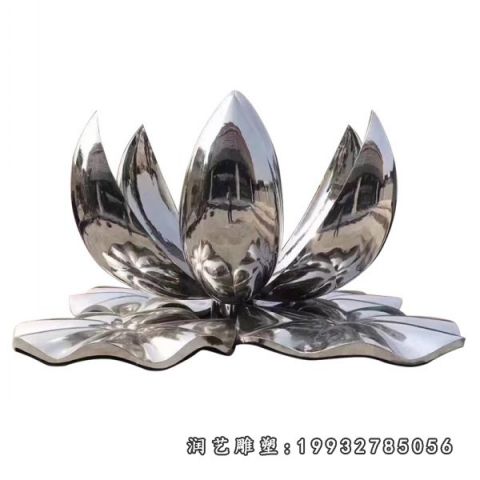 公司不锈钢荷花雕塑