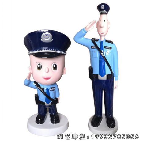 庭院玻璃钢大头儿子和小头爸爸卡通雕塑