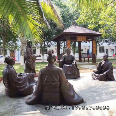 古代人物城市铜雕