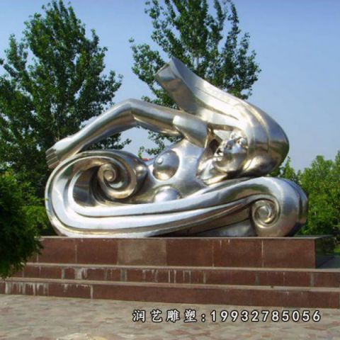 学校不锈钢游泳雕塑