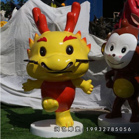园林玻璃钢十二生肖卡通雕塑