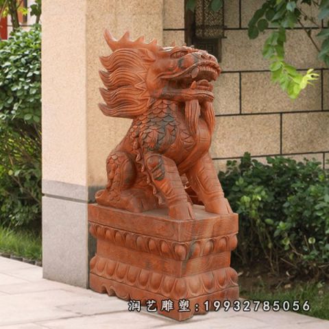 商场动物麒麟石雕