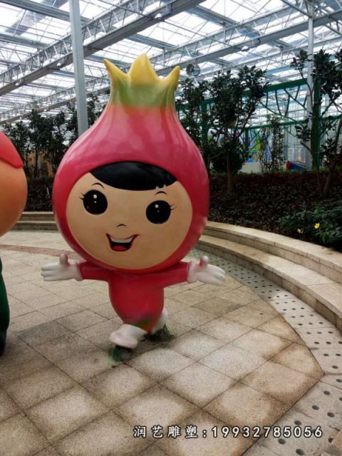 花园玻璃钢火龙果卡通雕塑