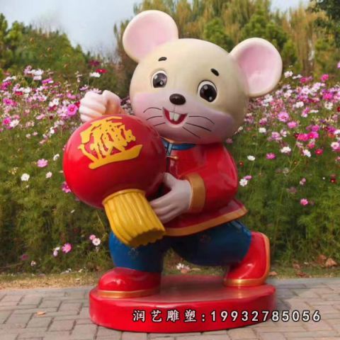 公寓玻璃钢老鼠卡通雕塑