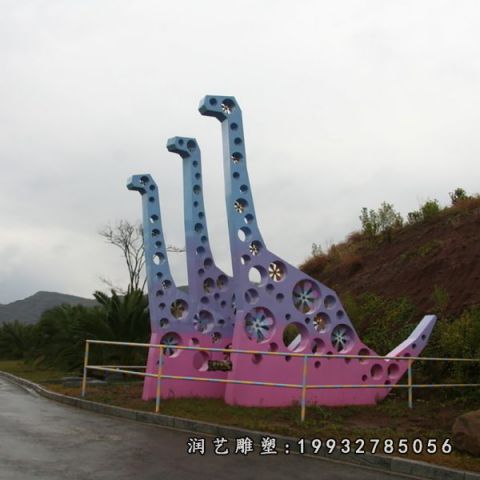 学校不锈钢恐龙动物雕塑